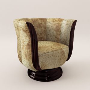 3d Model Rotaring Fauteuil - Art Deco Style - Design From Cygal Art Deco