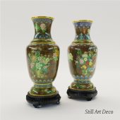 3d Model Paar Cloisonné Enamel Vases - Chine About 1900