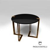 3d Model Black&Gold Table Round From Paolo Castelli - Design By Luca Scacchetti