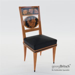 3d Model Biedermeier Chair With Black Ink Painting – South Germany 1820 - Georg Britsch
