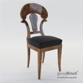 3d Model Biedermeier Chair With Black Ink Painting - Austria, Vienna 1820 - Georg Britsch