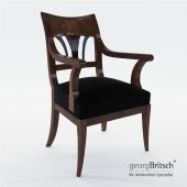 3d Model Biedermeier Armchair With Black Ink Painting - South Germany 1820 - Georg Britsch